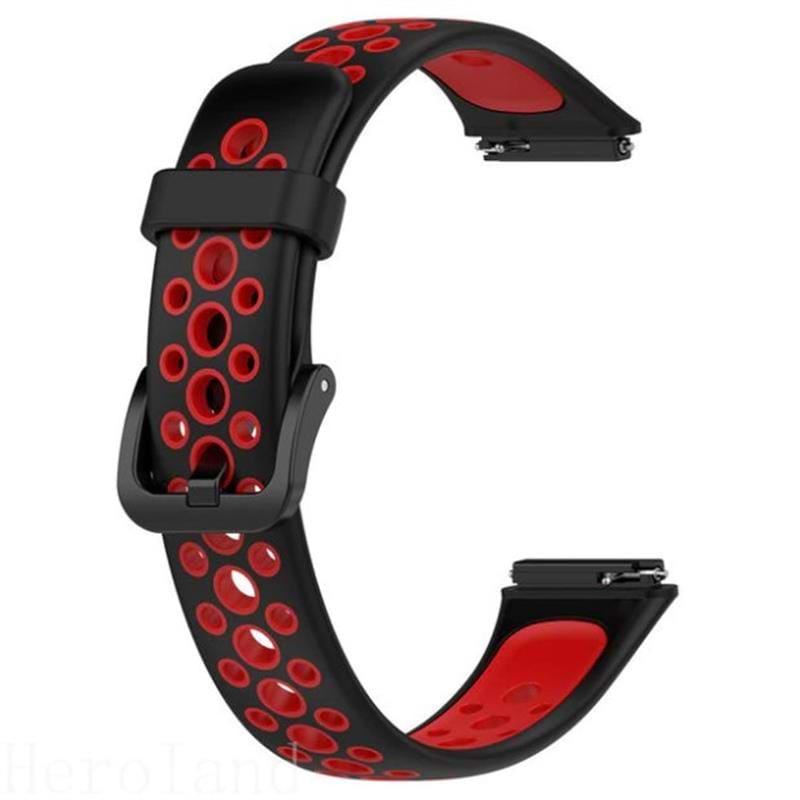 Ремінець для фітнес-браслету BeCover Vents Style for Huawei Band 7/Honor Band 7 Black-Red (709440) - Фото 1
