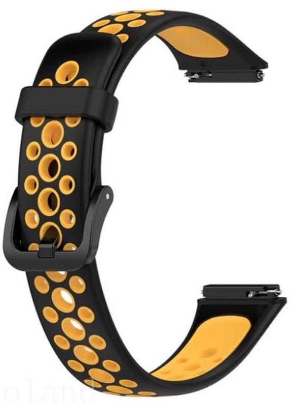 Ремінець для фітнес-браслету BeCover Vents Style for Huawei Band 7/Honor Band 7 Black-Orange (709441) - Фото 1