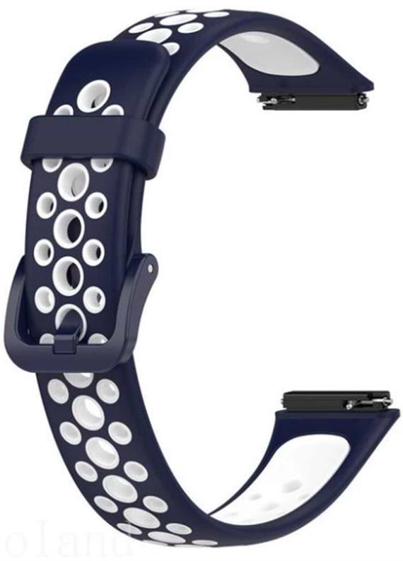 Ремінець для фітнес-браслету BeCover Vents Style for Huawei Band 7/Honor Band 7 Blue-White (709442)