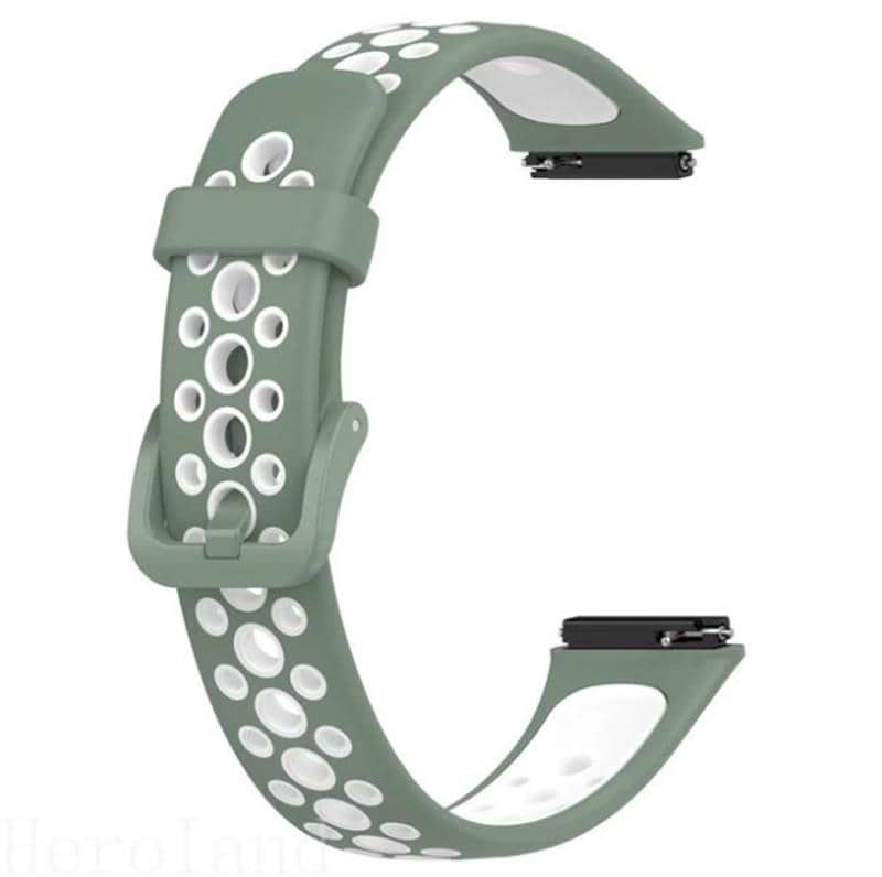 Ремешок для фитнес-браслета BeCover Vents Style for Huawei Band 7/Honor Band 7 Green-White (709443)