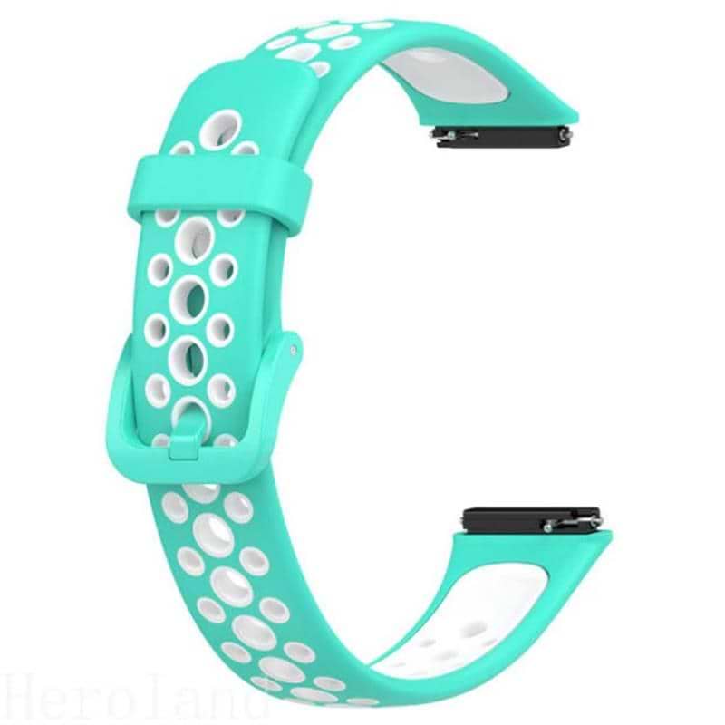 Ремінець для фітнес-браслету BeCover Vents Style for Huawei Band 7/Honor Band 7 Turquoise-White (709444) - Фото 1
