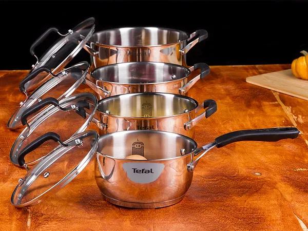 Фото - Набор посуды Tefal E493S874 Cook&Cool 8 пр., 18/20/24 см, сотейник 16 см с/кр