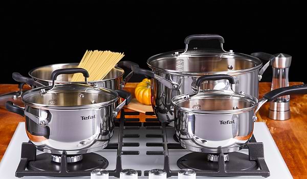 Фото - Набор посуды Tefal E493S874 Cook&Cool 8 пр., 18/20/24 см, сотейник 16 см с/кр