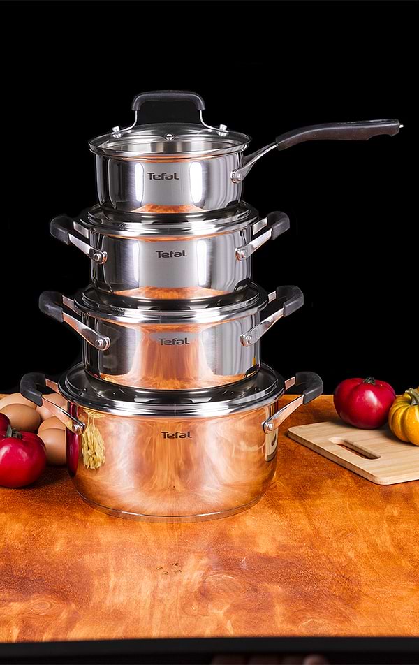 Фото - Набор посуды Tefal E493S874 Cook&Cool 8 пр., 18/20/24 см, сотейник 16 см с/кр