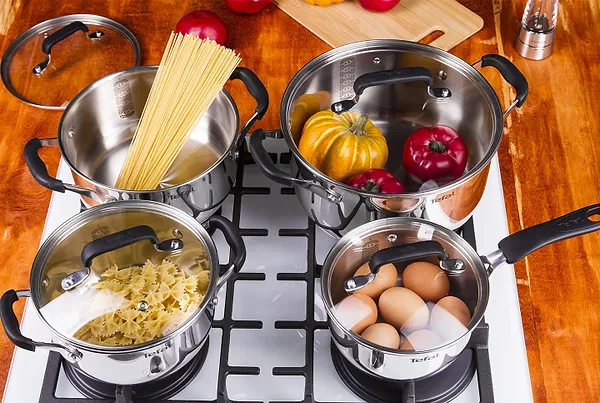 Фото - Набор посуды Tefal E493S874 Cook&Cool 8 пр., 18/20/24 см, сотейник 16 см с/кр