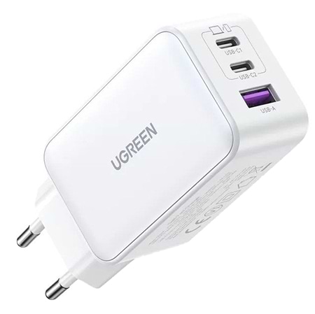 Мережевий зарядний пристрій UGREEN CD224 USB-A+2*USB-C 65W  GaN Tech Fast  White (15334) - Фото 1