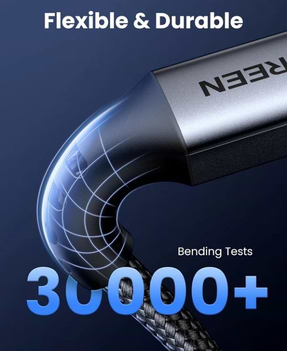 Фото - Кабель синхронізації даних UGREEN US567 USB-C to USB-C PD Fast Charging Cable 1m Black/Gray (15373)