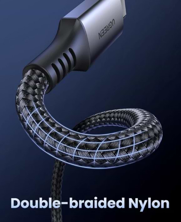 Фото - Кабель синхронізації даних UGREEN US567 USB-C to USB-C PD Fast Charging Cable 1m Black/Gray (15373)