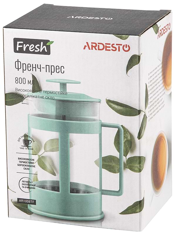 Фото - Френч-прес Ardesto Fresh 800 мл Blue Tiffany (AR1008TF)