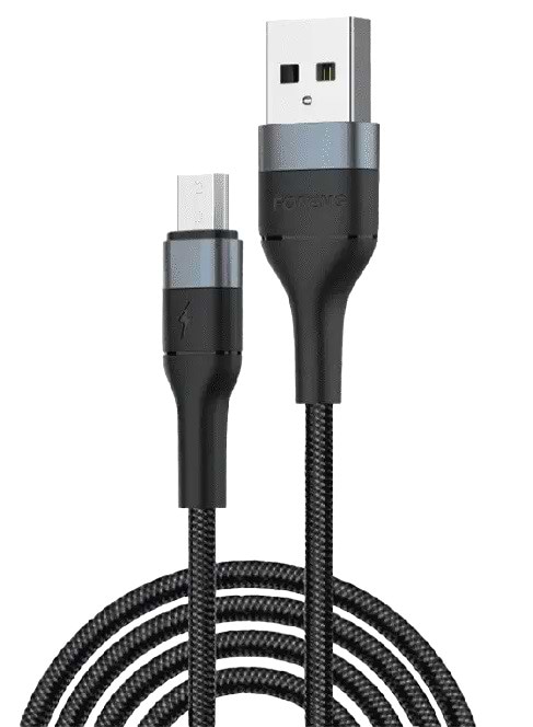 Кабель синхронізації даних Foneng X51 Spiral Braided USB - micro USB (M/M) 1m Black (X51-CA-MU)