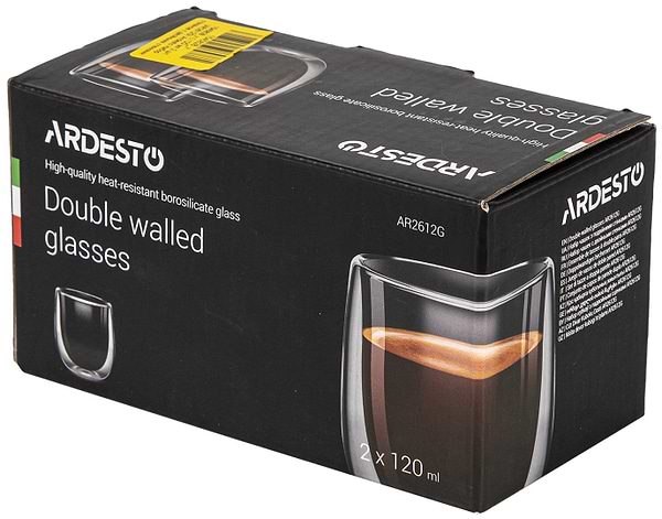 Фото - Набор стаканов с двойными стенками Ardesto 120 мл 2 шт. (AR2612G)