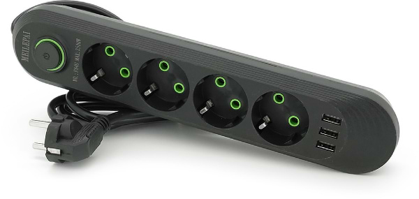 Мережевий фільтр Voltronic F04U 4 EU+3 USB 1.5m (15493) - Фото 1