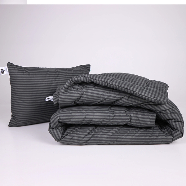 Фото - Одеяло демисезонное двуспальное MirSon №155 Сolor Fun Line 17-0611 Stripe Black 172х205 см +нав 2 шт. (2200010855821)