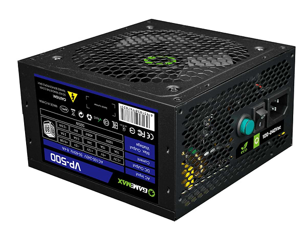 Фото - Блок живлення для ПК Gamemax ATX 500W 12 см 80+ (VP-500)