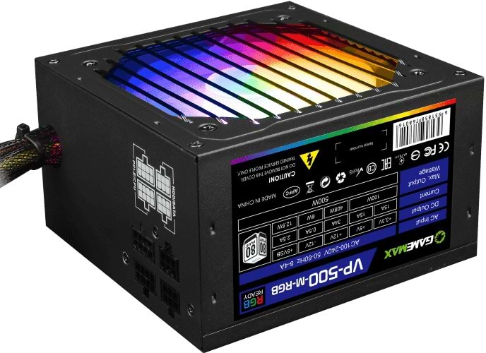 Блок питания для ПК Gamemax ATX 500W 80+ (VP-500-M-RGB)
