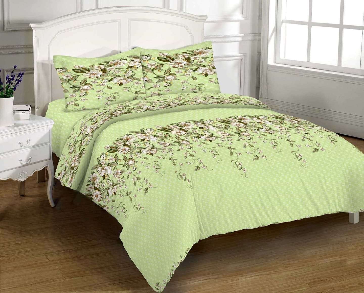 Комплект постельного белья Zastelli 3-914 Ля Флер бязь 2х145х210 Зеленый (13935)