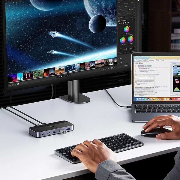 Фото - Хаб USB UGREEN CM662 USB 3.0 Sharing Switch 2 In 4 Out Black (15705)