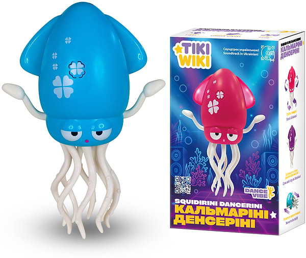 Фото - Інтерактивна іграшка Tiki Wiki КАЛЬМАРІНІ ДЕНСЕРІНІ світло, українське, бірюзове (158-21-UA-T)