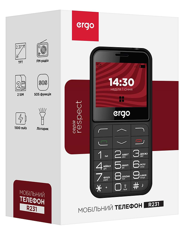 Фото - Мобільний телефон Ergo R231 Dual Sim Black