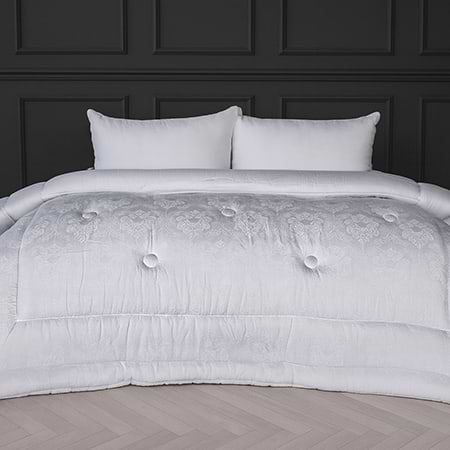 Ковдра демісезонна двоспальна євро MirSon 200x220 см Бавовна №1582 Ferrero White (2200011173214)