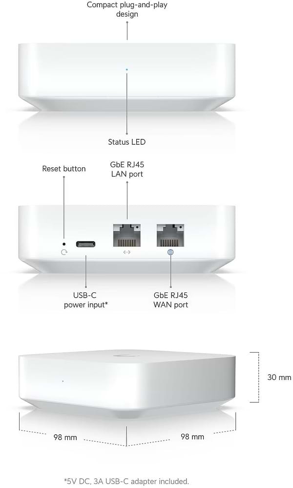 Фото - Маршрутизатор интернет LAN Ubiquiti Unifi UXG-Lite