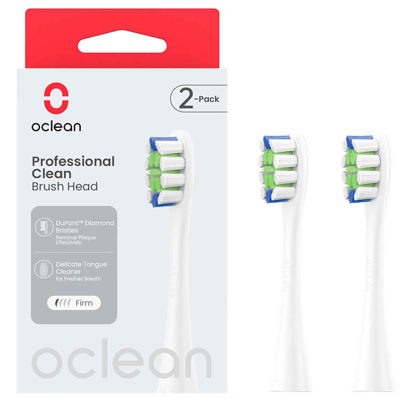 Фото - Насадка для зубної щітки Oclean P1C1 W02 Professional Clean Brush Head White 2 шт. (6970810553765)
