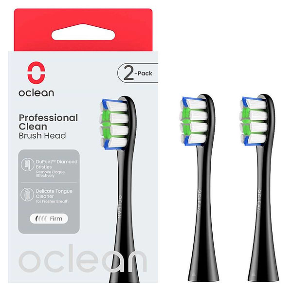 Фото - Насадка для зубної щітки Oclean P1C5 B02 Professional Clean Brush Head Black 2 шт. (6970810553857)
