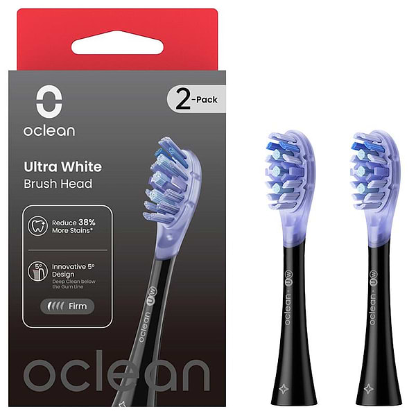 Фото - Насадка для зубной щетки Oclean UW02 B02 Ultra White Brush Head Black 2 шт. (6970810553550)