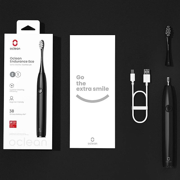 Фото - Уцінка - Зубна щітка електрична Oclean Endurance Eco Electric Toothbrush Black (6970810553321)