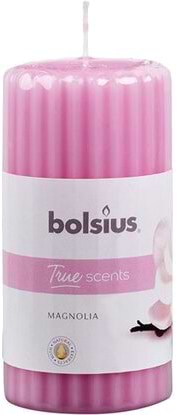 Свічка декоративна Bolsius ребриста 120/58 аромат Магнолія (266704)