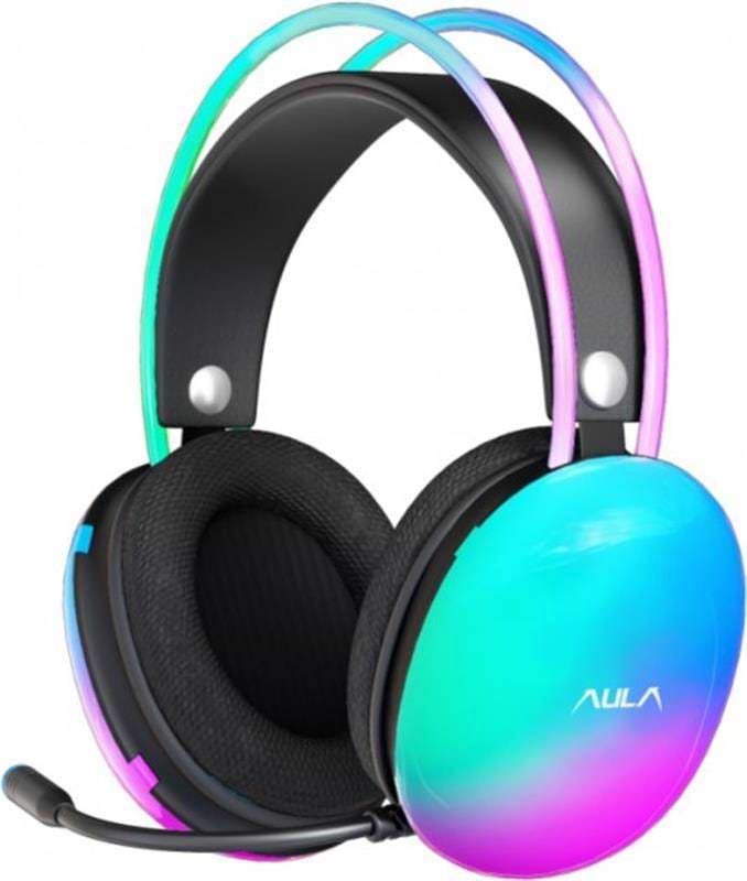 Гарнитура проводная Aula S505 RGB Transparent Gaming Headset Black (6948391235479) - Фото 1