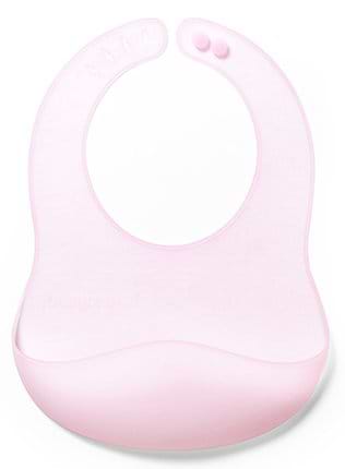 Фото - Нагрудник силіконовий BabyOno ультратонкий з регульованою застібкою 26x21 см Рожевий (1598/02)
