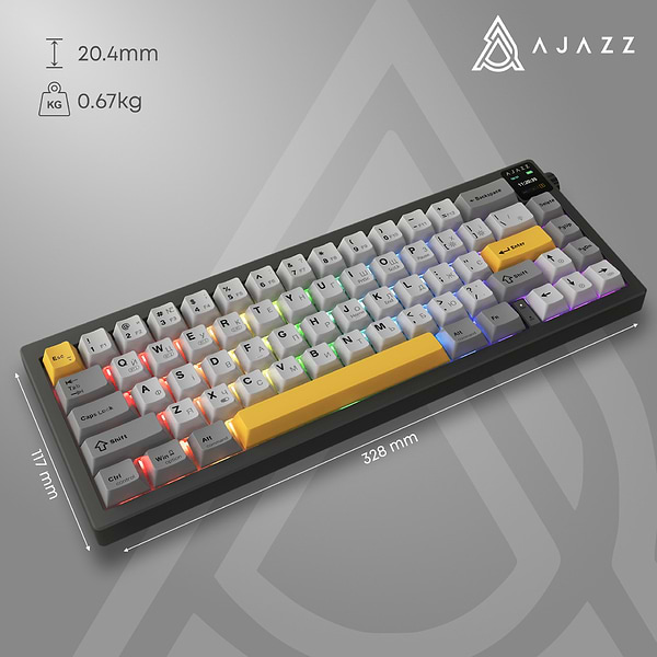 Фото - Клавіатура бездротова ігрова Ajazz AK650 Flying Fish Switch Black RGB With Screen (AK650-FF-BGY)