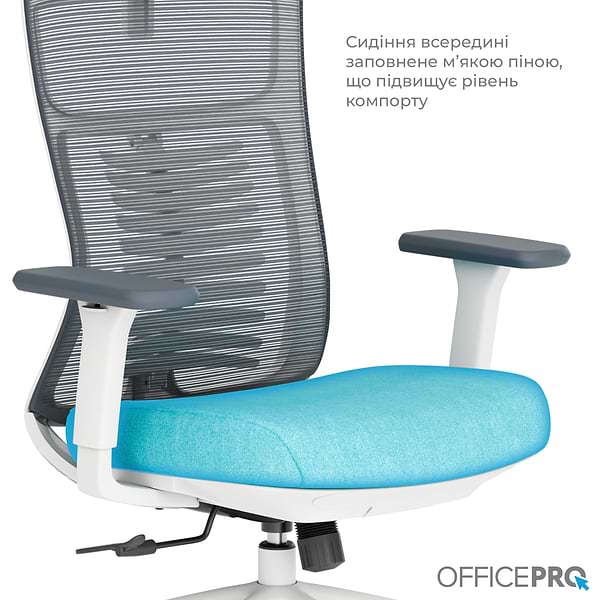 Фото - Крісло офісне OfficePro Balance (OC550-W-DG-BL) White/Dark Gray/Blue