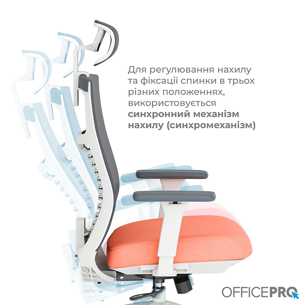 Фото - Кресло офисное OfficePro Balance (OC550-W-DG-OR) White/Dark Gray/Orange