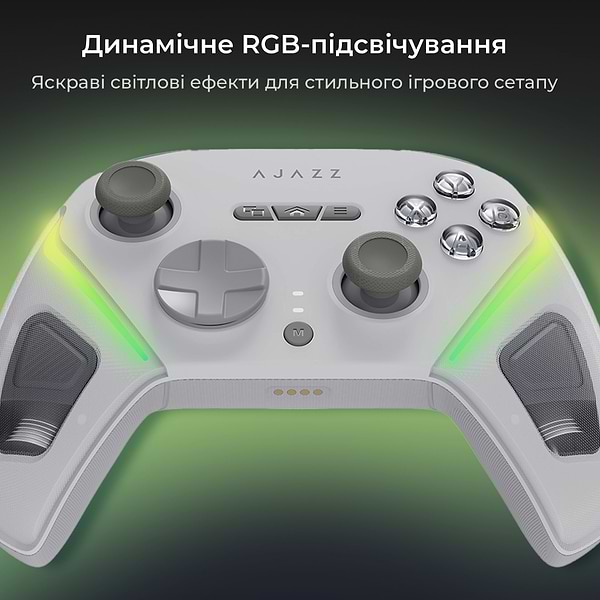 Фото - Геймпад Ajazz 2.4G/BT/USB RGB White (GP100S-W)