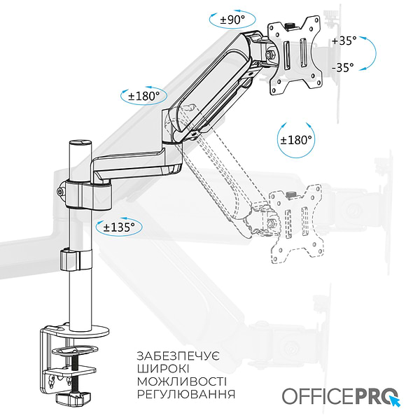 Фото - Крепление настольное OfficePro MA721B Black