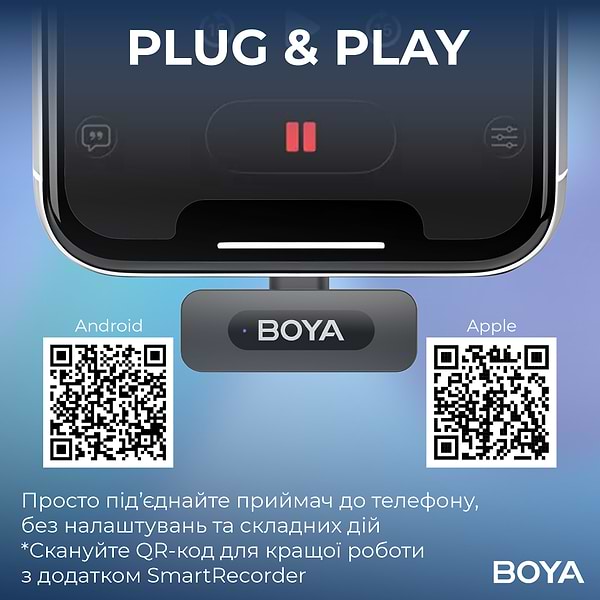 Фото - Мікрофон для смартфона Boya BY-V2 Lightning Black