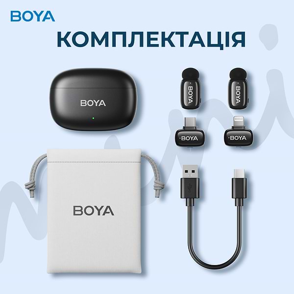 Фото - Мікрофон для смартфона Boya mini-12 Type-C/Lightning Black