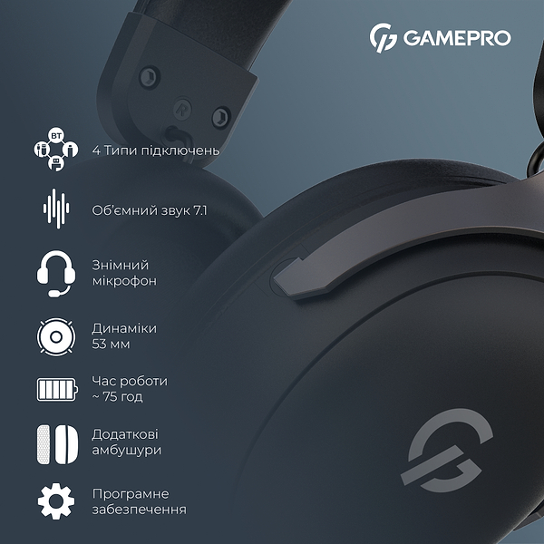 Фото - Гарнитура беспроводная игровая GamePro Asgard Freya Pro (HSW201B)