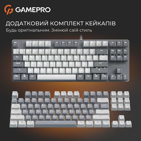 Фото - Клавиатура проводная GamePro Genesis Metallic Outemu Red Swithes USB Gray (MK110G)