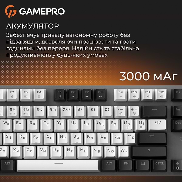 Фото - Клавиатура беспроводная игровая GamePro Genesis Joker Pro 87% Wireless/Bluetooth/USB Gray (MK124G Pro)