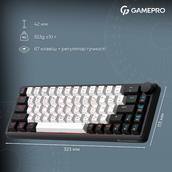 Фото - Клавиатура беспроводная игровая GamePro Asgard Valhalla  (MK210B Pro)