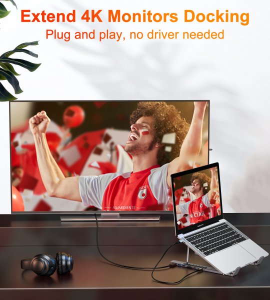 Фото - Подставка под ноутбук Choetech USB-C 7-в-1 (HUB-M48-GY)