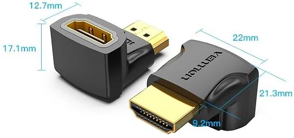 Фото - Перехідник HDMI Vention HDMI F HDMI M (AIOB0)