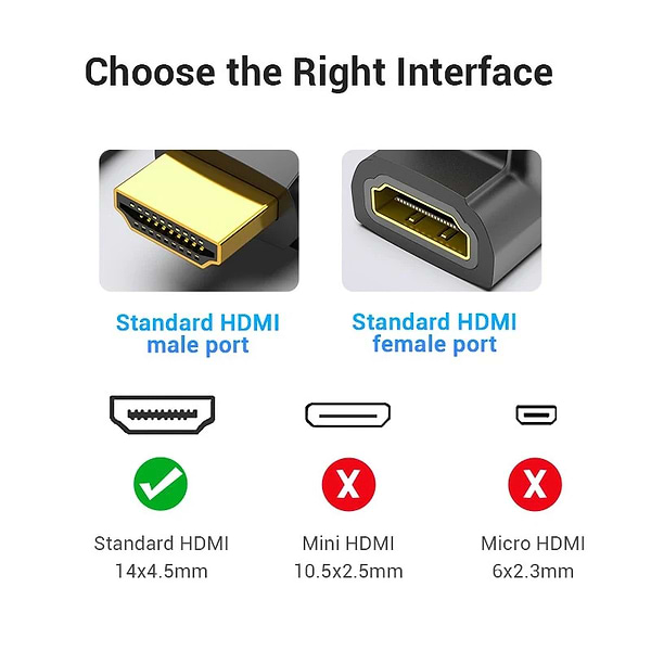 Фото - Перехідник HDMI Vention HDMI F HDMI M (AIOB0)