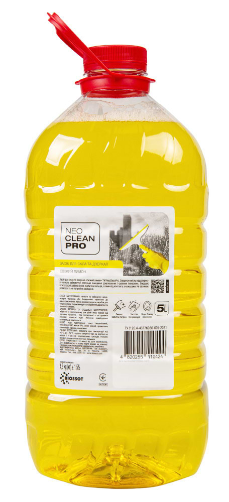 Засіб для чищення скла NeoCleanPro Свіжий лимон 5 л (NCE0303050) - Фото 1