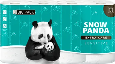 Туалетний папір Сніжна панда EXTRA CARE Sensitive 3сл, 16 шт. - Фото 1