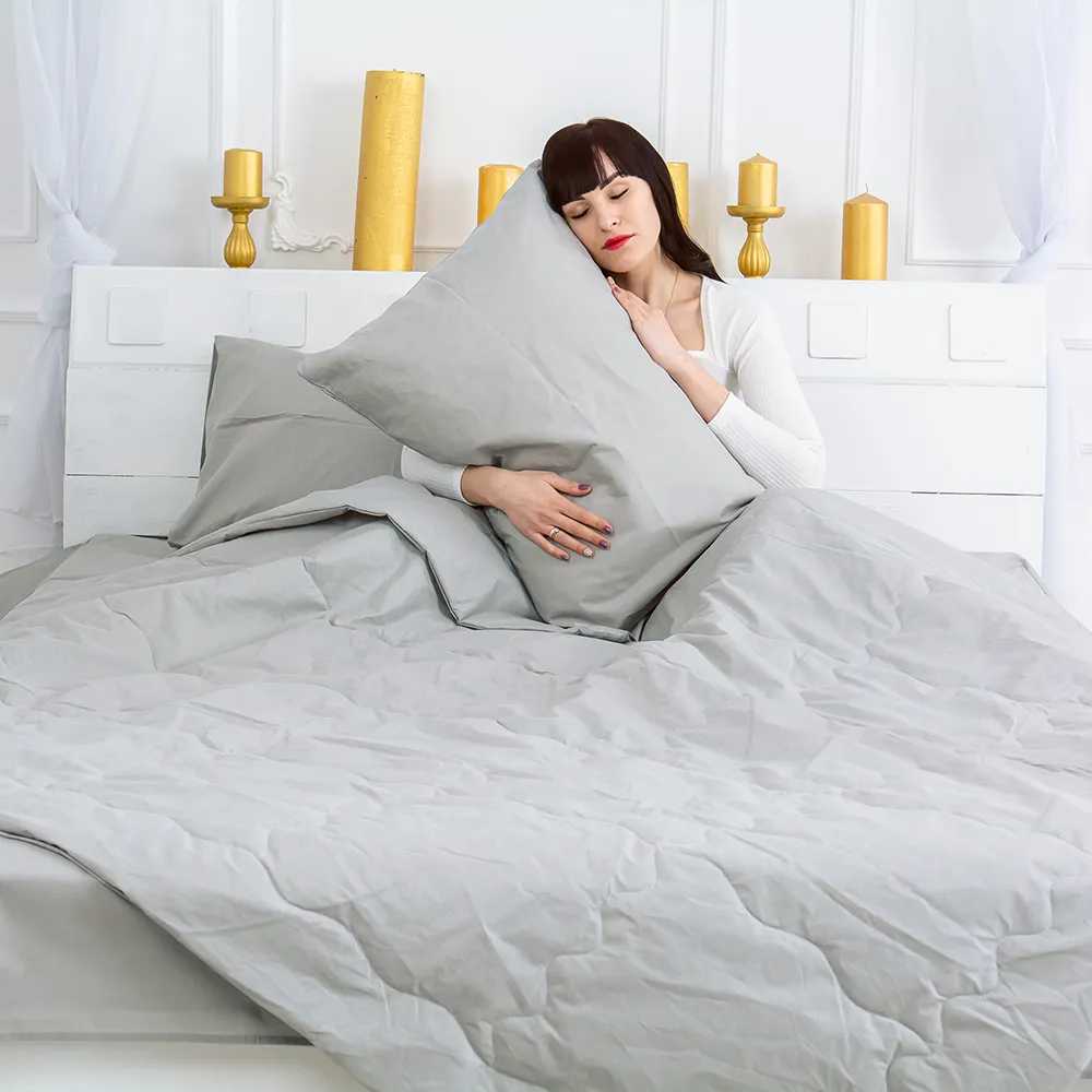 Фото - Одеяло летнее полуторное MirSon хлопковое №2352 Light Gray 155x215 (2200003030426)