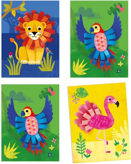 Фото - Набір для виготовлення аплікацій Djeco "Кудряві тварини" (DJ09868)